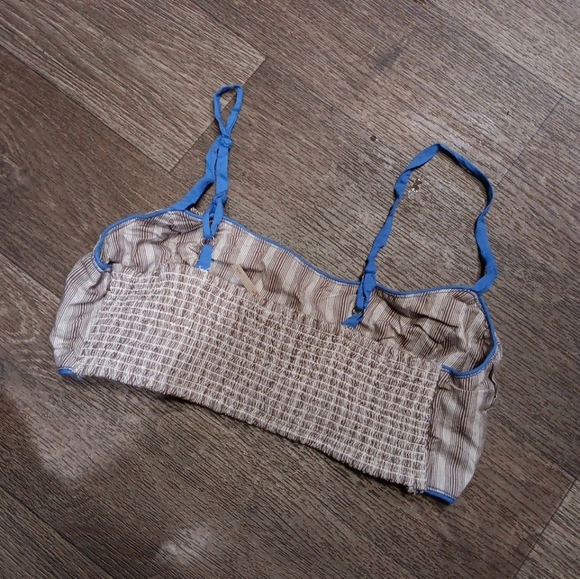 Free People Striped Brown and Blue Bralette Top Size S - Picture 3 of 4